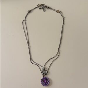 Lucky brand Purple and Silver Pendant Necklace Set
